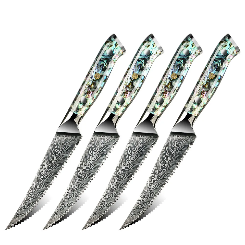 cutlery set with steak knife custom steak knives set dinning steak knife set with abalone handle