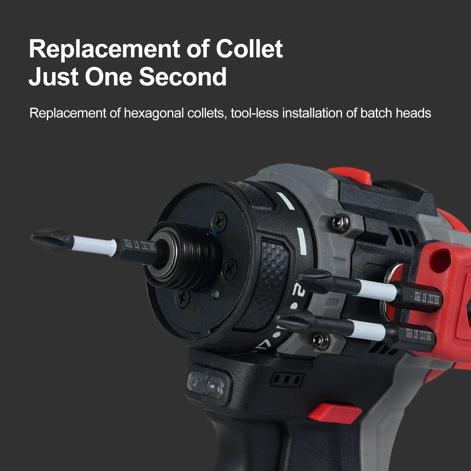 16.8V Brushless Power Screwdriver + Hammer 45Nm 1600RPM Lithium Screwdriver Tool Kit Electric Screw Driver for Wood PVC 1Battery