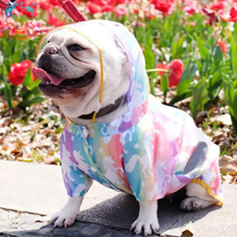 COLLABOR French Bulldog Hot Selling Waterproof Dog Rain Coat Jacket For Pet Clothes Raincoat