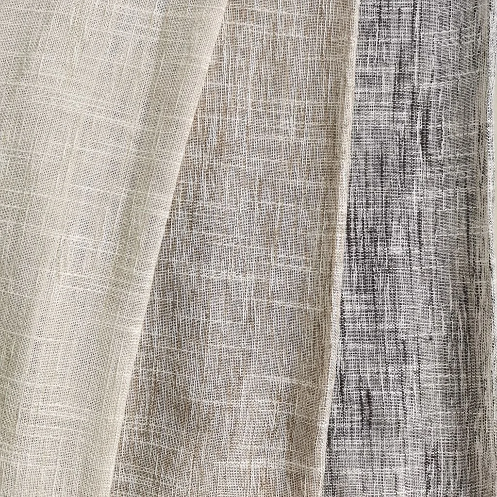 Yarn Dyed Linen Look Slub Light Curtain Fabric For Window