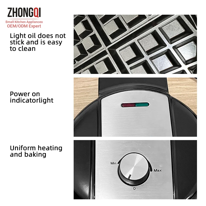 Household Multifunction 1000w Timing Stainless steel Adjustable Electric toaster breakfast waffle maker