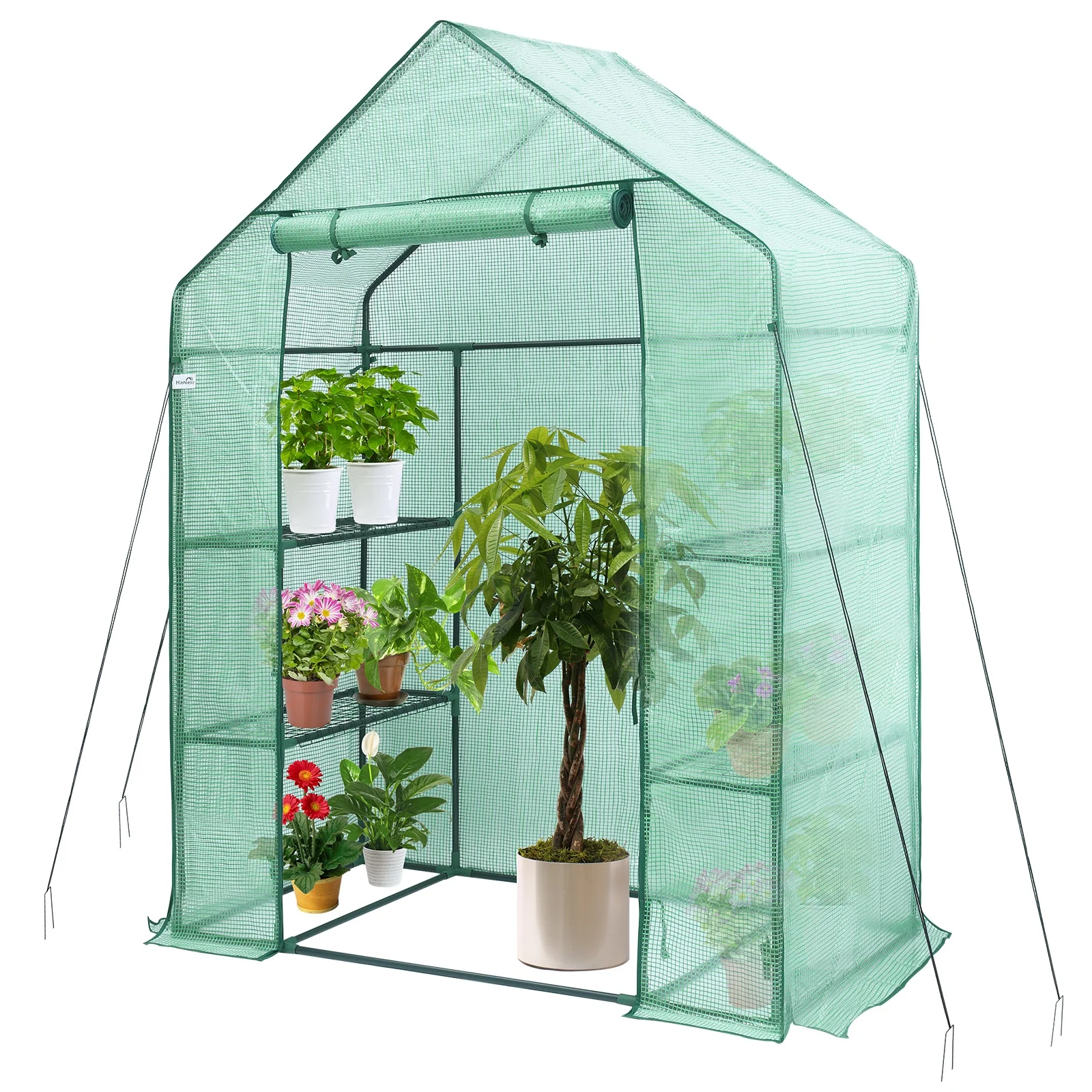  Outdoor 4 Wired Shelves Greenhouse Grow Tent Small Garden for Potted