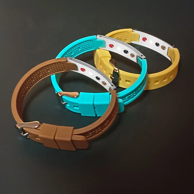 Powerful Energy Bracelets Negative ion silicone anti-static bracelet balance energy titanium magnetic armband basketball sports