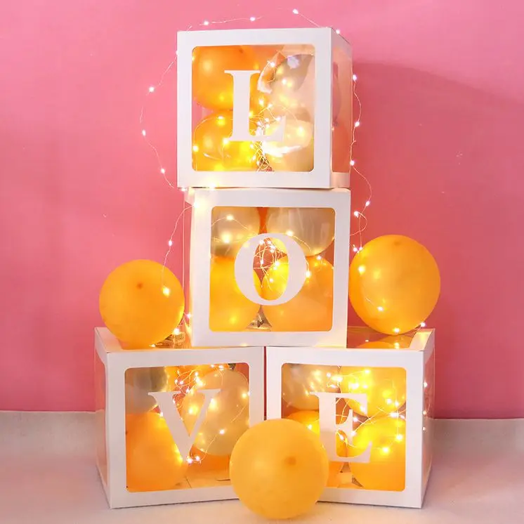 Прозрачный baby shower украшения коробка для или вечеринки по случаю Дня рождения Декорации вечеринок