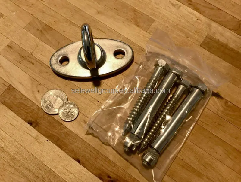 Thread Hook Playground Equipment Yoga Seat Safety Ceiling Mount Swing Hanger With Snap Hook Bolt