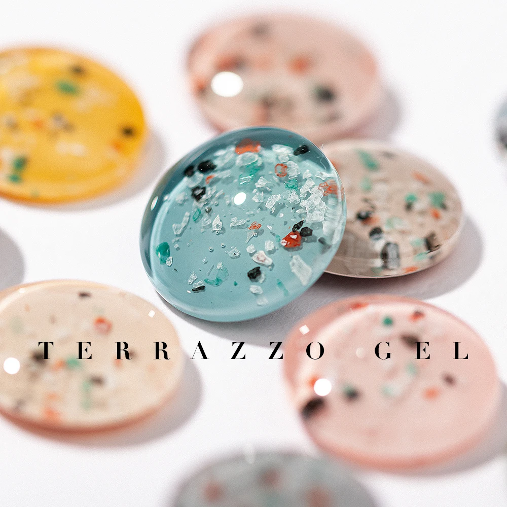 JTING New arrival Creative Cartoon Universal 2colors Terrazzo eggshell gel nail polish for any base color 15ml bottle nail arts