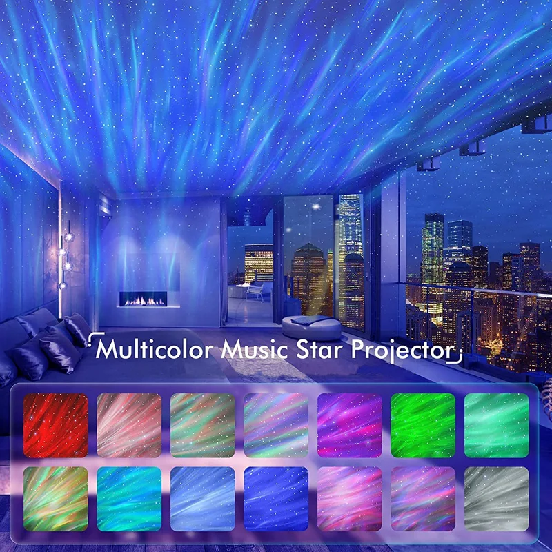 WIFI Smart APP Galaxies Projector includes 3 main Scenes of Aurora Starry Sky Planets music led sky projector