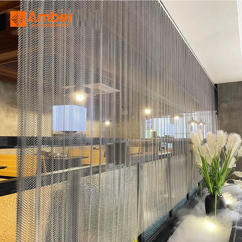 Hotel Decor Flexible Metal Mesh Screen Curtains Metal Coil Drapery Curtain