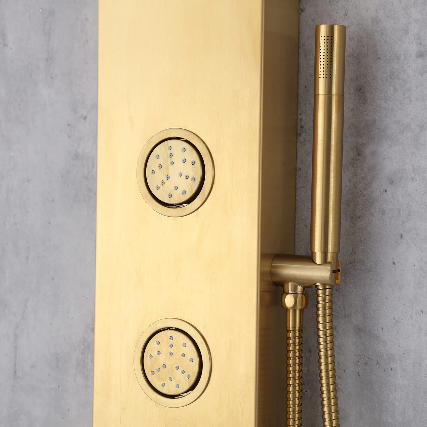 Smart bathroom shower faucet handles replacement brushed gold finishing stainless steel shower column