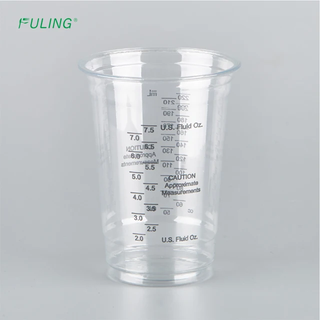 FULING Mixing 8oz 10oz Graduated Cup  Clear Disposable Plastic Measuring PET Cups