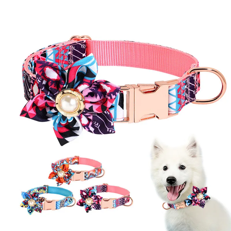 Pet for dog Collar with Bow flower Girl Dog Collars Cute Dogs Bow Tie Collar clothing and  petshop accessories