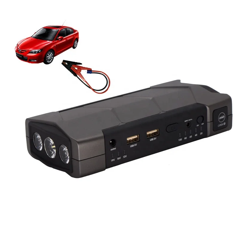 Высокомощный 10000mAh 500A Портативный 12v многофункциональный автомобильный стартер с безопасным молотком и