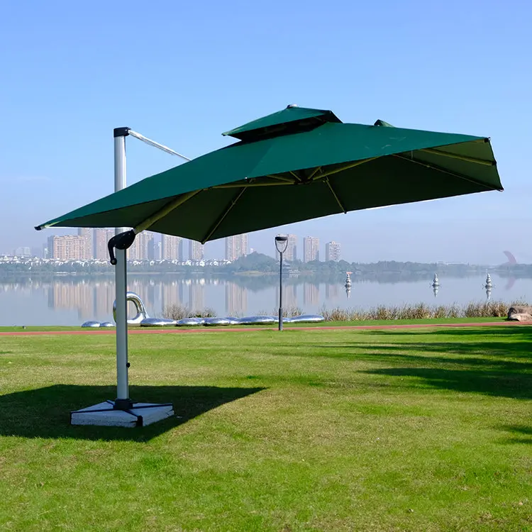 Заводской изготовленный на заказ сверхпрочный наружный зонт для бассейна отеля прямоугольный садовый
