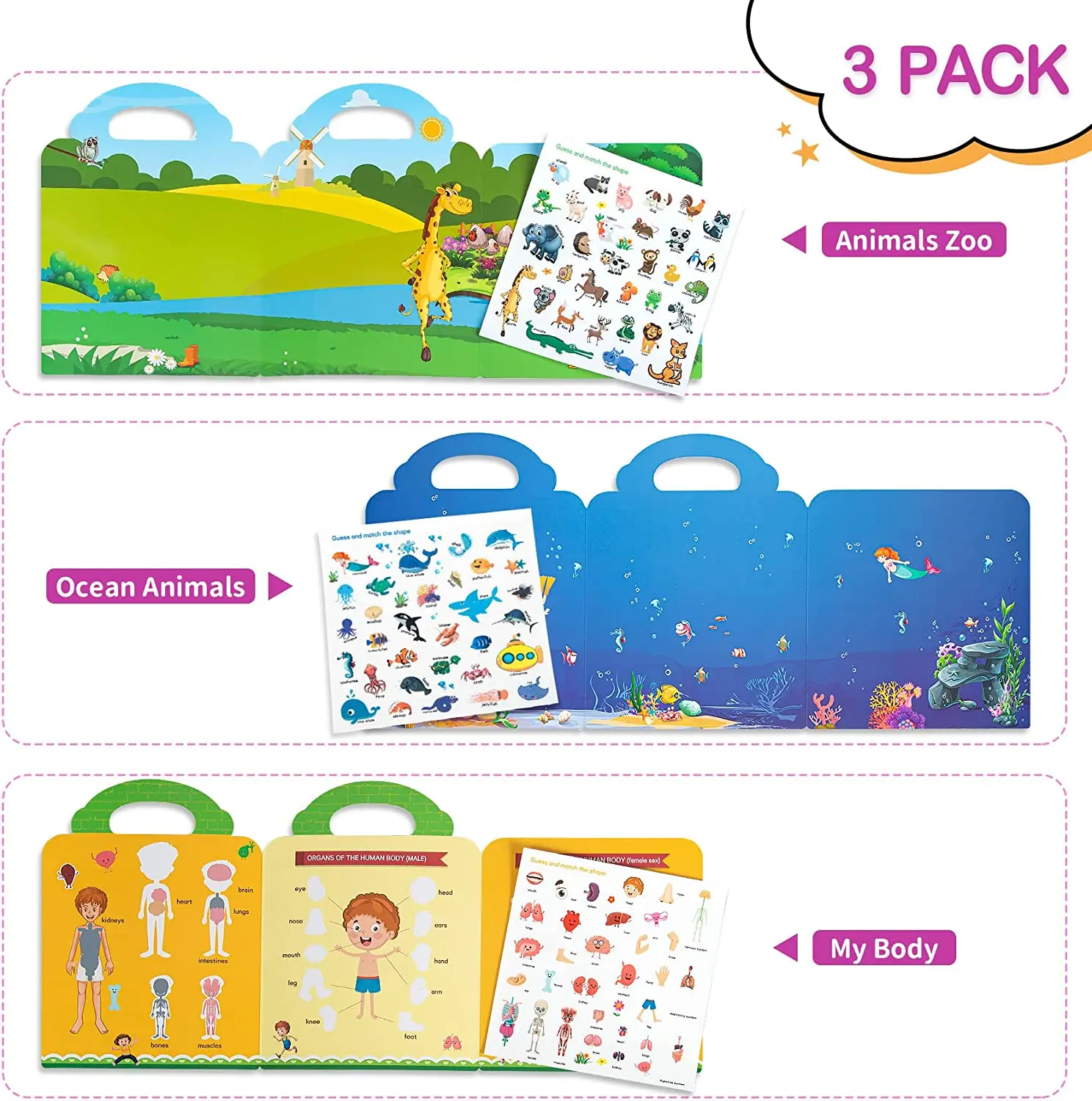 Custom Static Sticker Book for 2 3 Year Old Girls Boys Gifts Learning Toys