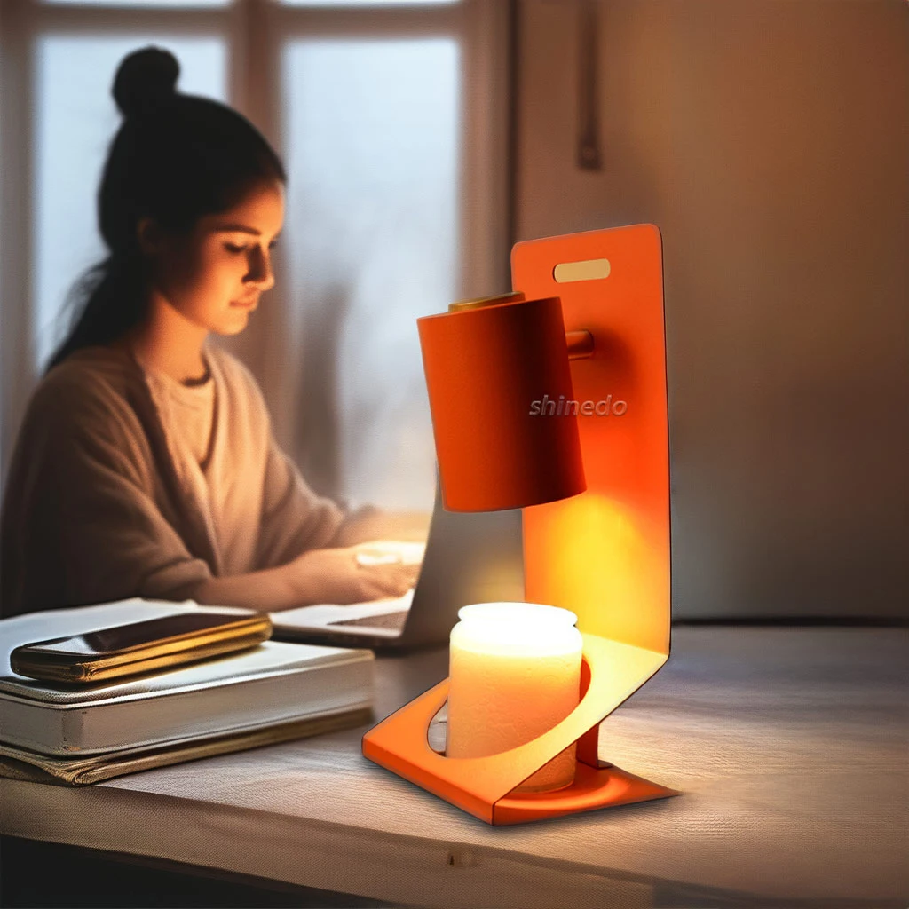 Home Decor Vintage Electric Candle Melter Wax Burner Table Lamp Light Aromatherapy Metal Dimmable Scented Candle Warmer Lamp