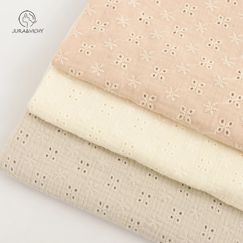 new sale baby size 100% organic cotton gauze muslin embroidery fringe blanket  fabric