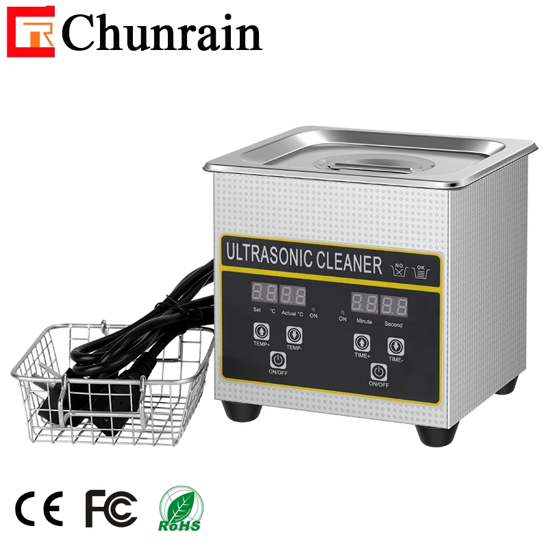 Small Digital ultrasonic cleaner jewelry denture nozzle CR-009 60W 1.3L