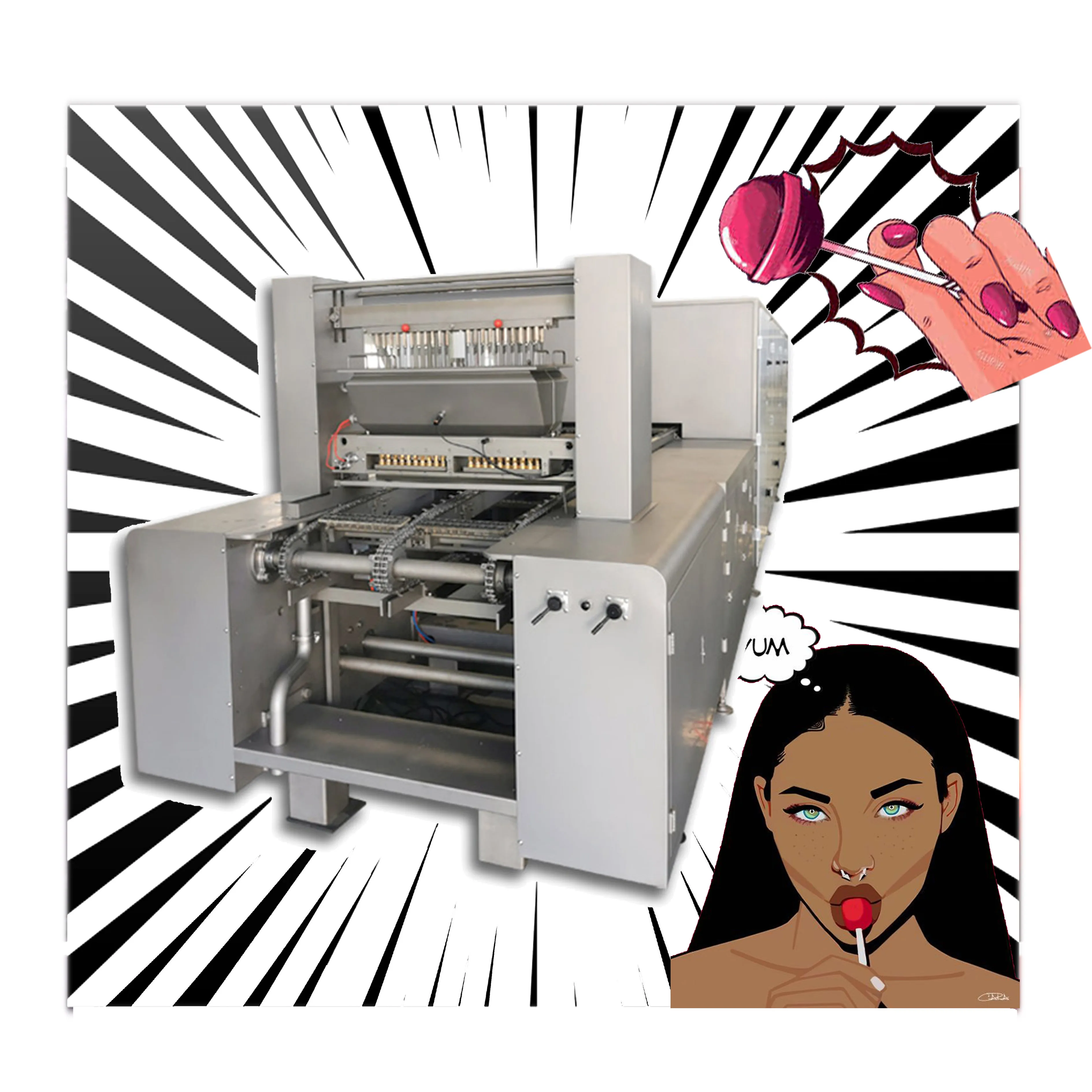 Small confectionery hard soft jelly lollipop gummy candy making machine