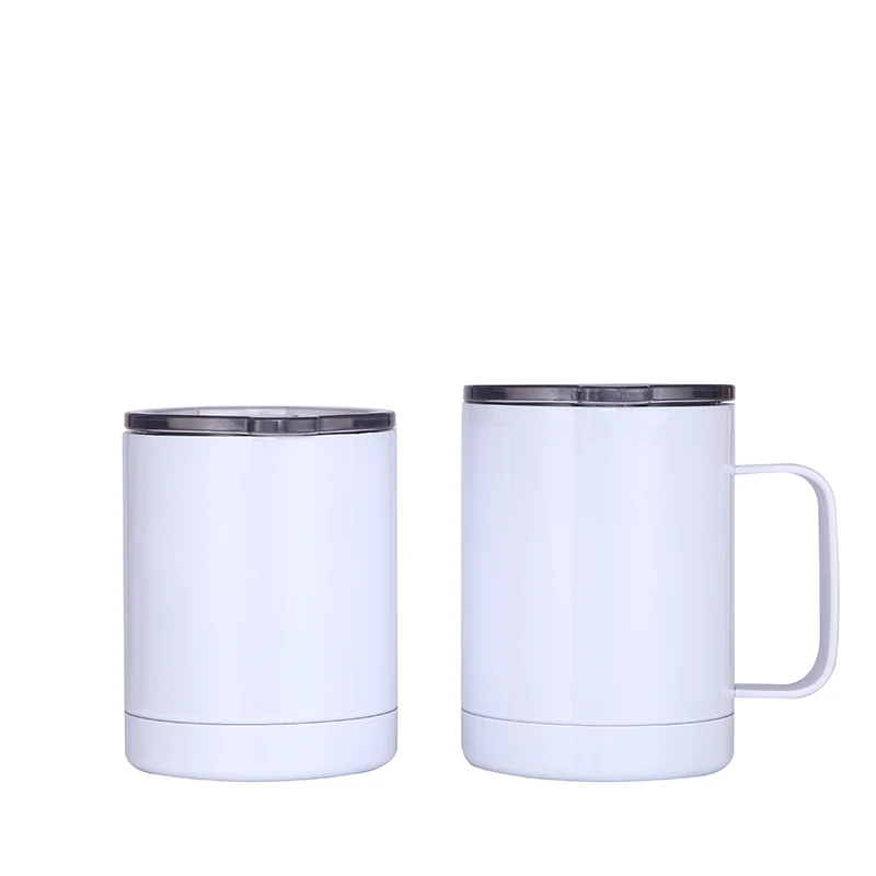 Wholesale Custom Logo Sublimation Insulated 10oz Stainless Steel Travel Tumbler Coffee Mug Wine Cup Coffee Mug With Handle