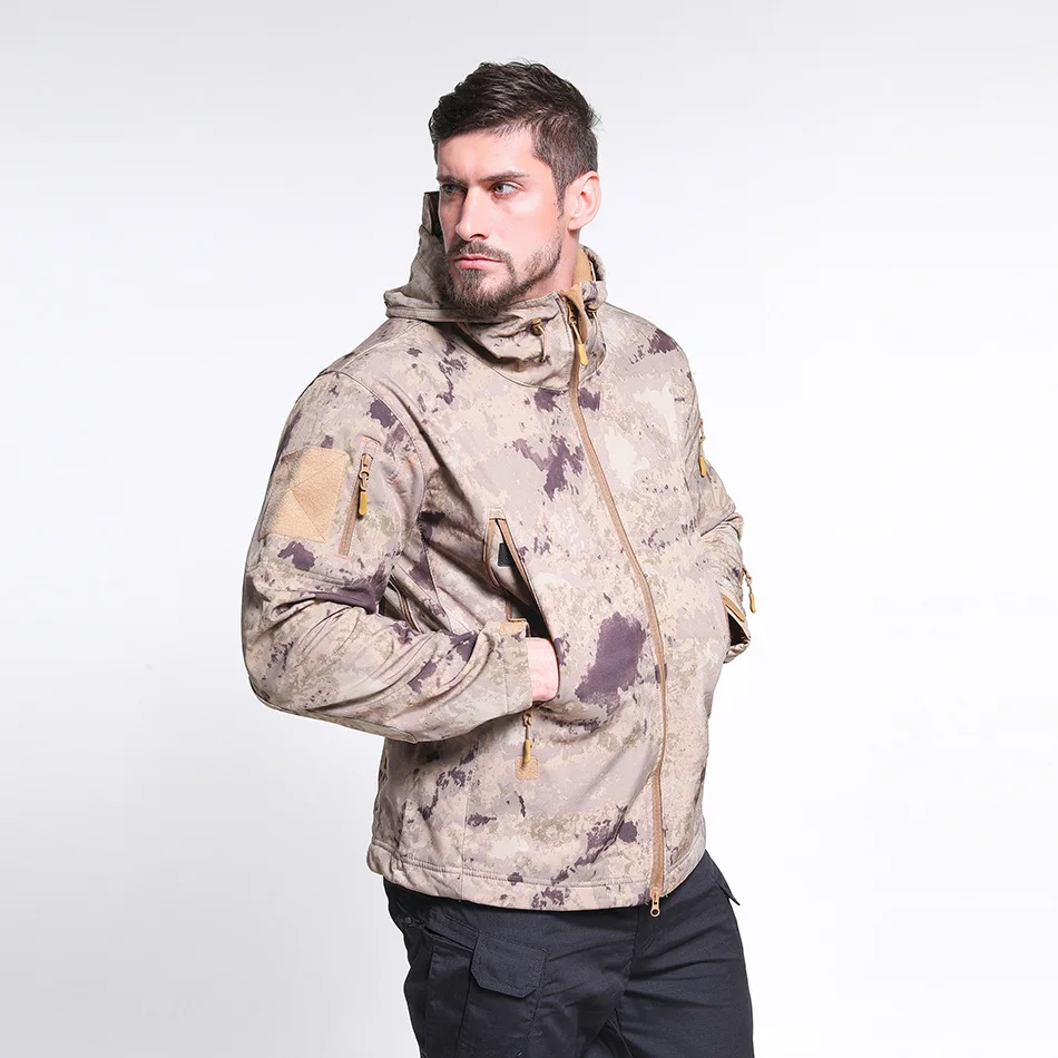 Outdoor sports jacket TAD shark skin soft jacket Russian thermal fleece camouflage suit