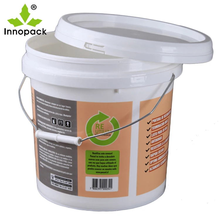 Acid and alkali resistance anti-aging 1L-20L white round paint bucket plastic bucket