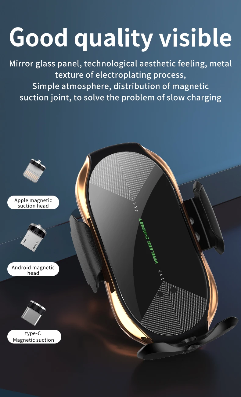 
 Бесплатная доставка, автомобильное зажимное магнитное Беспроводное зарядное устройство 10 Вт, зарядное устройство для телефона, держатель для телефона, беспроводное автомобильное зарядное устройство  