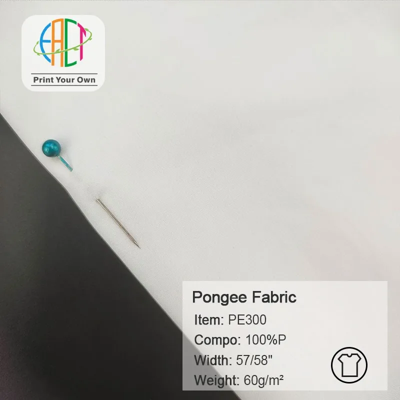 PE300 Custom Printed 300T Pongee Fabric 100%Polyester Suitable for Down Jacket, Coat, NO MOQ, 60gsm