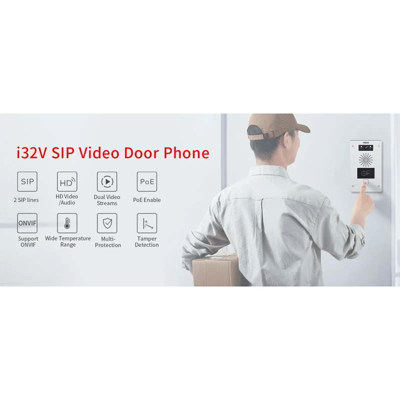 HD Video and Audio and PoE China factory supply voip intercom Fanvil i32V SIP Video Door Phone