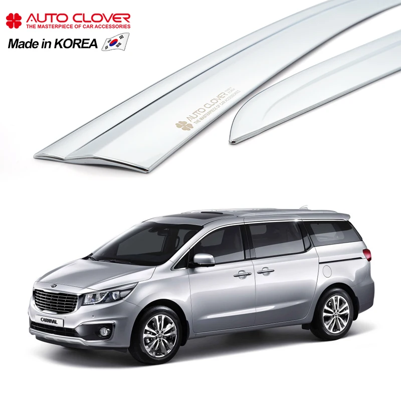 AUTOCLOVER For Kia All New Carnival Chrome Window Visor Sun Door Visors Side Rain Guard Wind Deflector C584