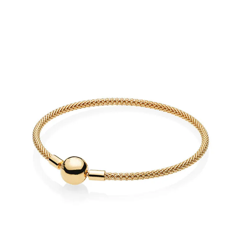 
925 sterling silver Rose gold Wire charms bracelets fit pandora charms women DIY Jewelry 