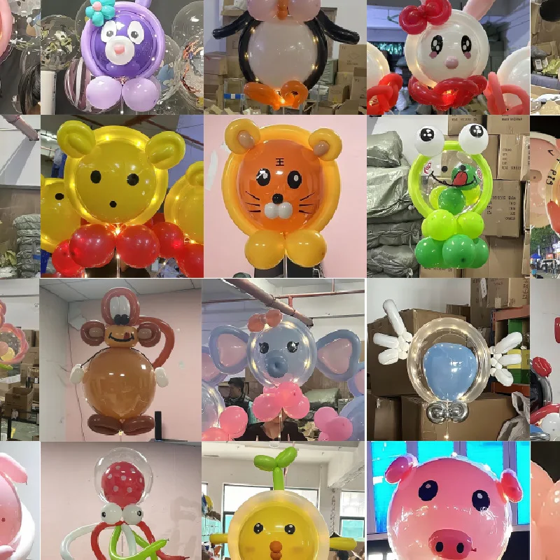 2023 DIY Cartoon Balloon Luminous Christmas Gift Birthday Party Wedding Anime LED Bobo Balloon Stand Birthday Party Decoration