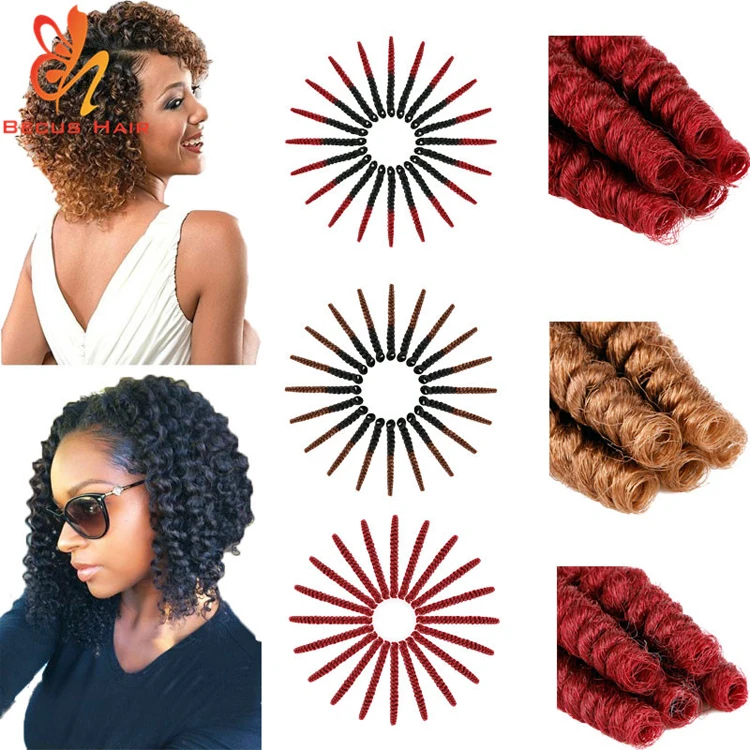 Горячая продажа афро кудрявый искусственный locs Весна Твист марли волос Жезл локон синтетический крючком косы волос