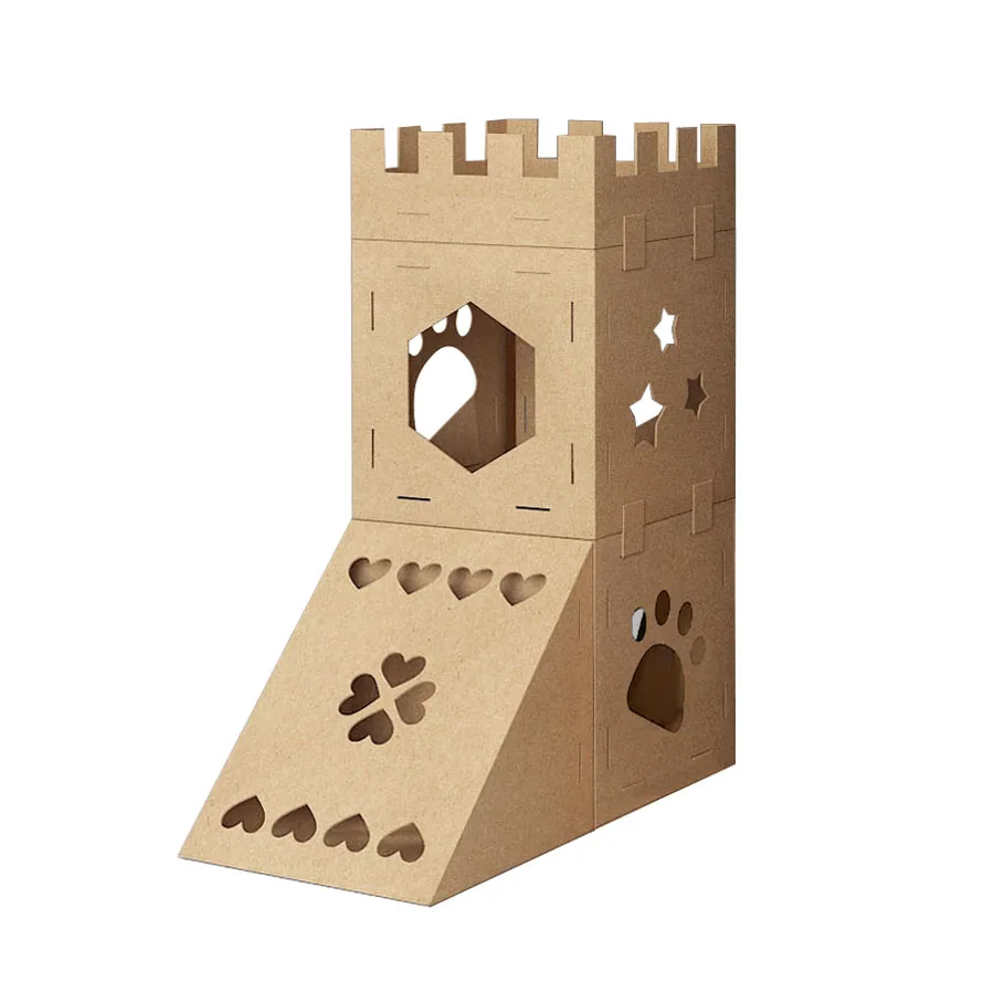 Custom3 Layers Large Cat Play Paper Scratcher House Corrugated Cardboard Pet House