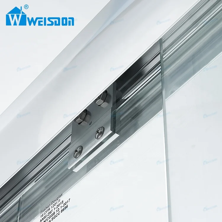 High Quality Bathroom Aluminum Framed Double Sliding Door Tempered Glass Shower Room Hardware