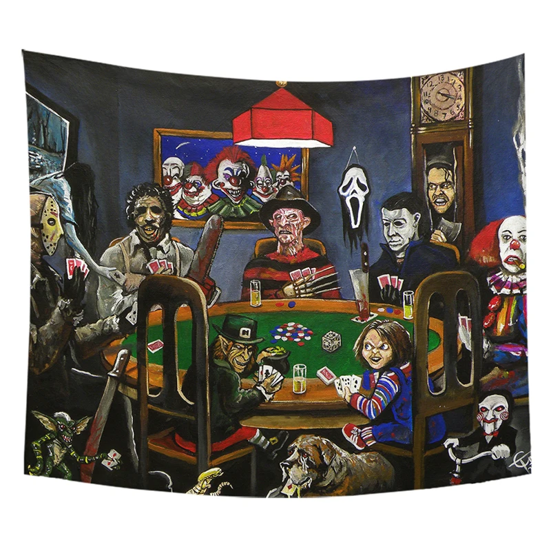 Monad Hippie Skull Printed Tapestry Wall Hanging Human Skeleton Art Tapestries for Room Decoration