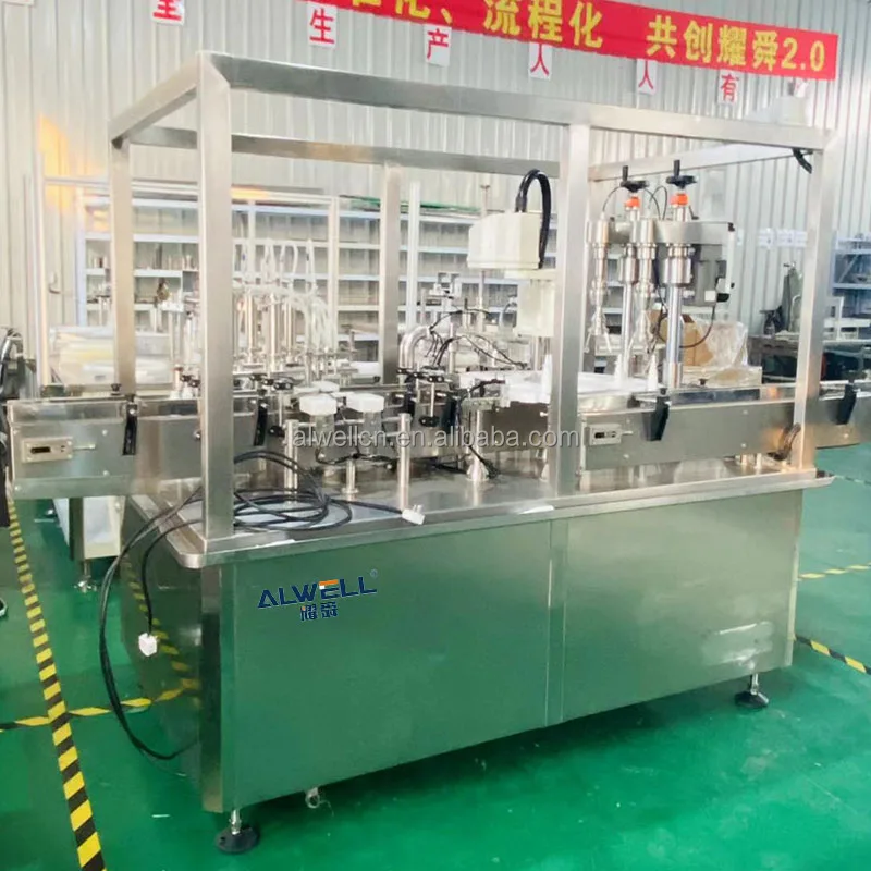 Automatic Oral Liquid Glass Pet Small Bottle Liquid Syrup Filling Machine Price Capping and Labeling Production Line Machine