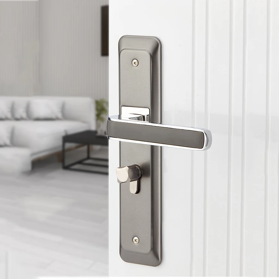 Custom Engineering Style Mn Steel Entry Internal Door Handle For Residential Home with Lock
