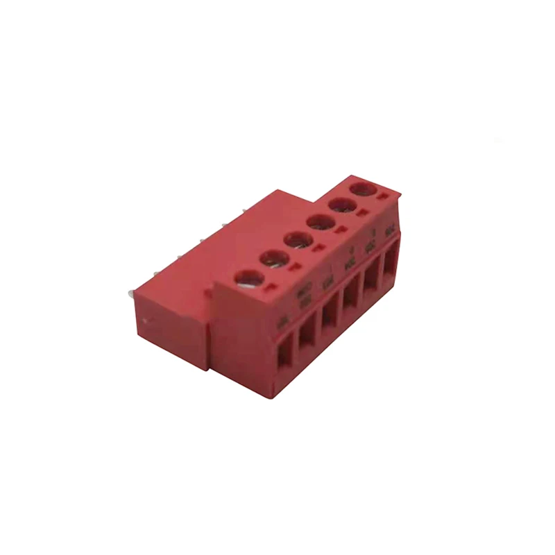 Red Customized Print 5.0mm 5.08mm Pitch Terminal Blocks In 2P-24P Pcb Pluggable Electrical Connector