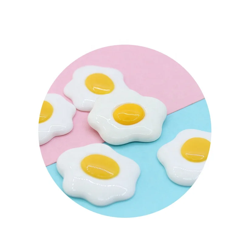 Simulation Re-ment Fried Egg Resin Poached Egg Resin Charms For Phone Shell Beauty Accessories Diy Materials Accessories