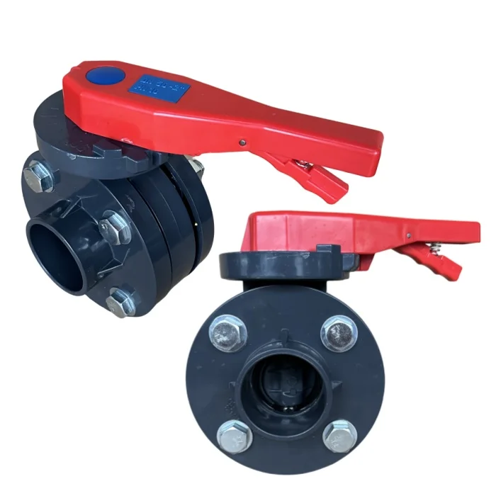 ATA cheap price all sizes grey wafer plastic pvc flanged manual butterfly valve ball valve check valve