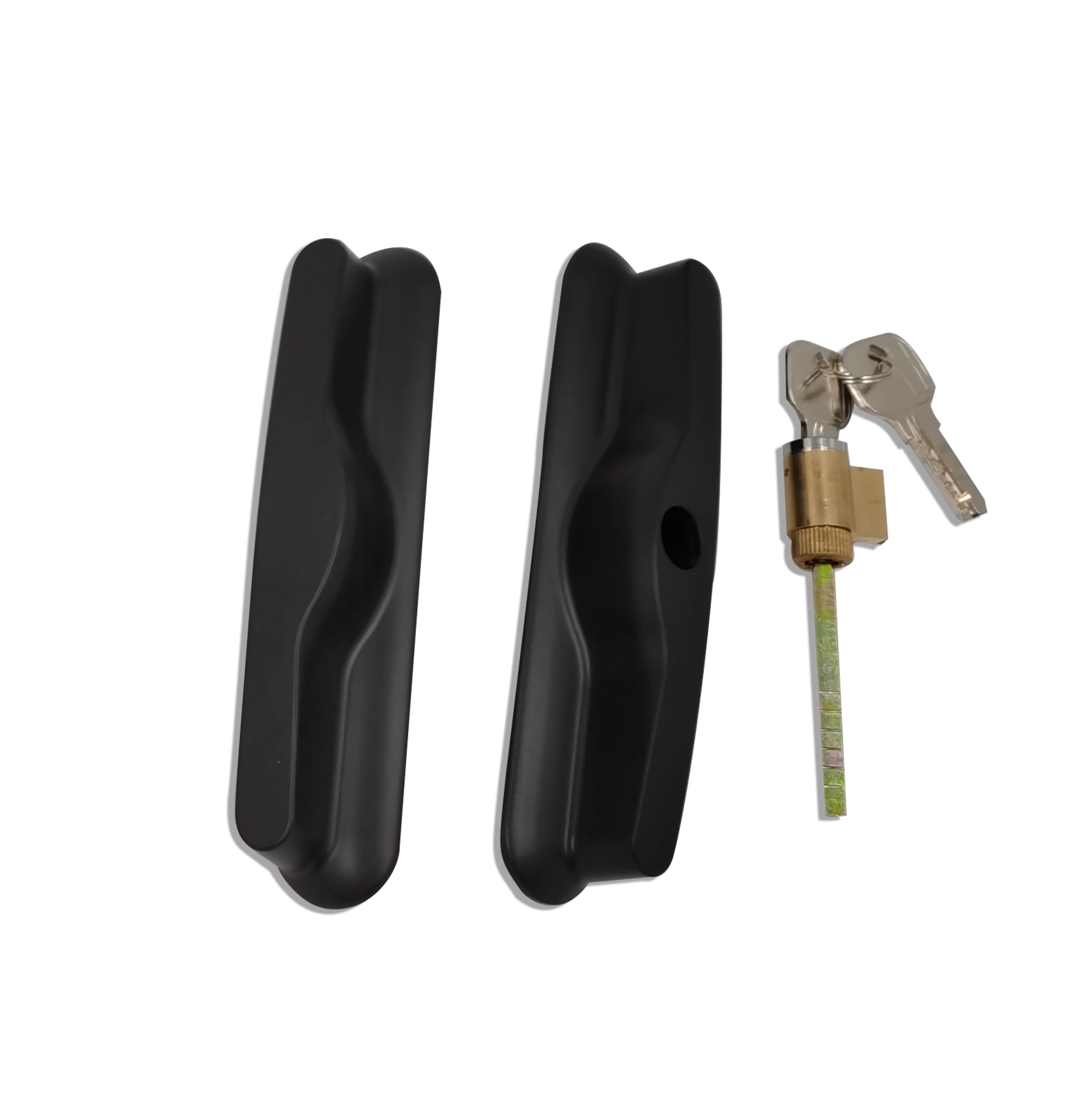 KEYI Hardware No.910 D-образная ручка для раздвижной двери из цинкового сплава с замком и цилиндром