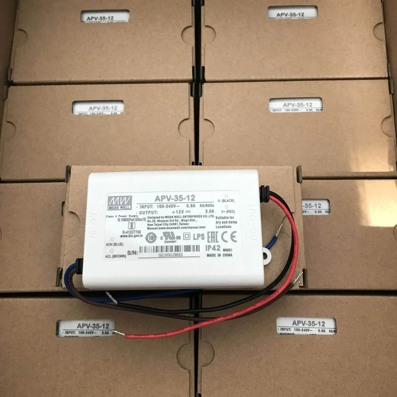 Среднее APV-25-12 Ip42 небольшое напряжение постоянного напряжения для внутреннего освещения Светодиодная панель 20 Вт 25 12 В