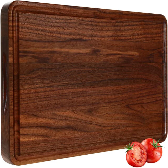 Factory Wholesale Custom Wood Bamboo Acacia Black Walnut Cutting Board Set Thick Wooden Chopping Block for Vegetables New Model