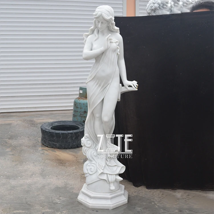 Outdoor decoration life-size Sexy marble woman statue