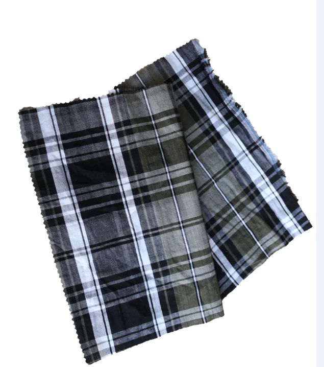 
100% cotton gingham tartan check plaid yarn dyed fabric for garment shirt 
