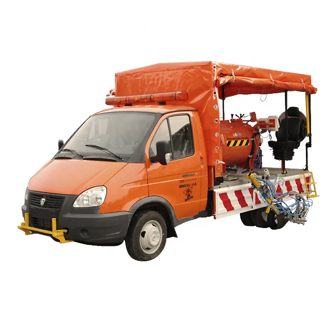 SHMEL 11A on Truck Self-Propelled Paint Cold Plastic Glass Beads Traffic Road Line Marking Machine