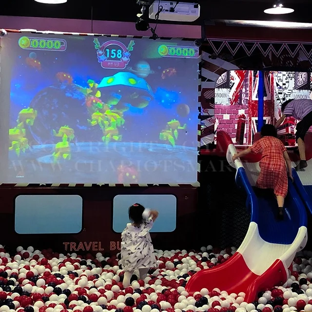 3D interactive wall projector, interactive ball pool game for playground.
