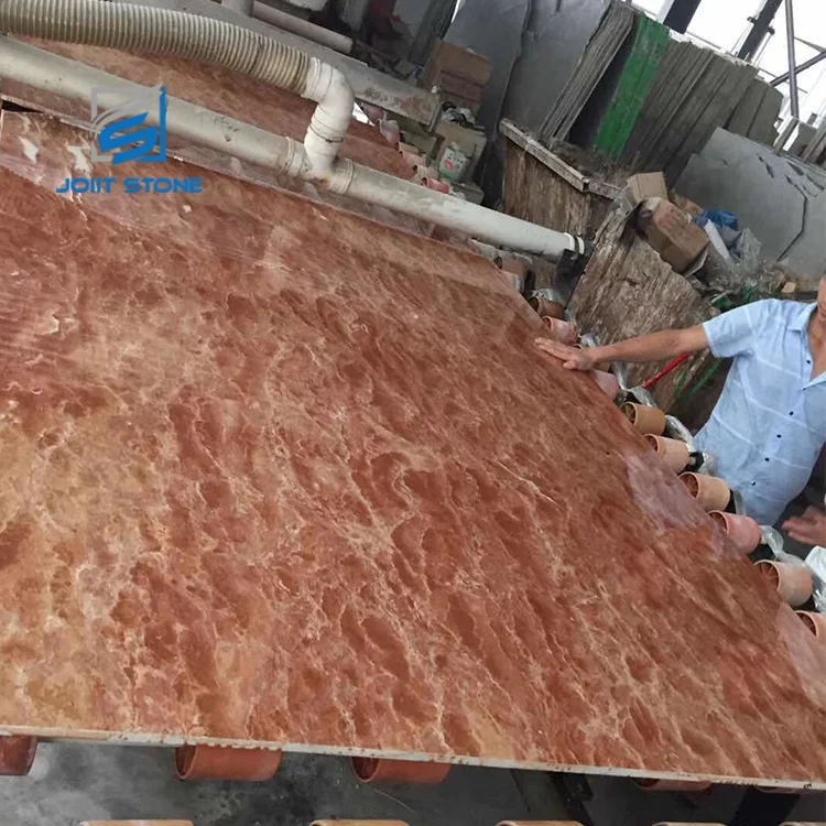 Professional Red Jade Marble Orange Slabs