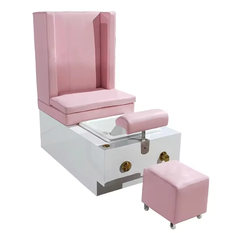 Pink Foot Spa Bath Beauty Salon Furniture Professional Pedicure Station No Plumbing Massage Pedicure Chair