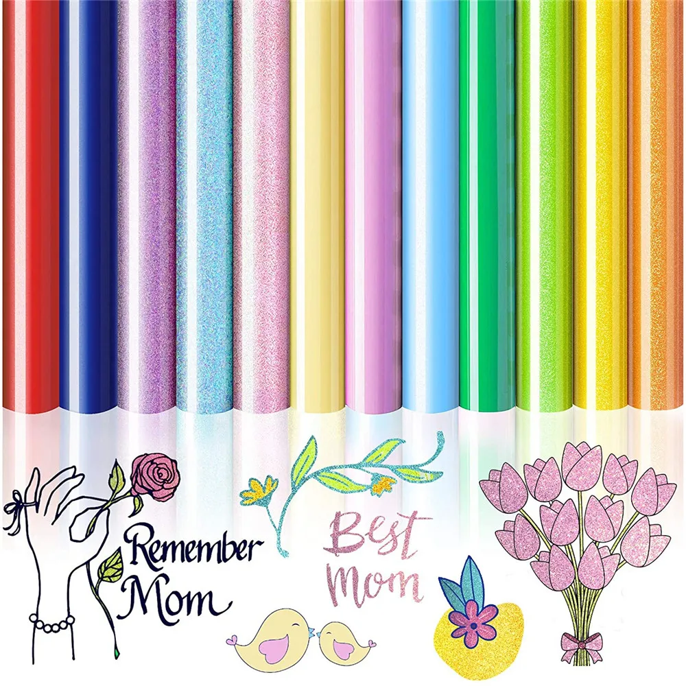 Cheap Price glitter 50cm by 25 meters HTV Vinyl Sheets Roll For Shirts Printing